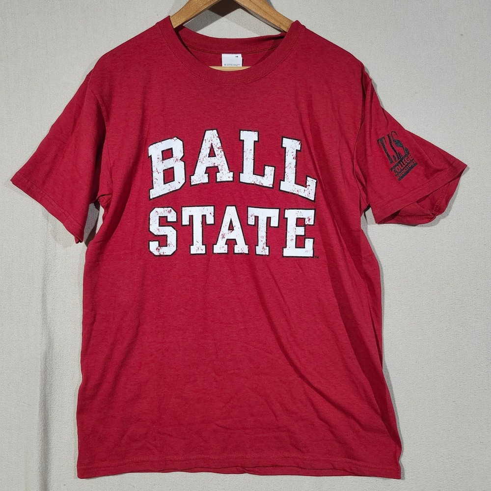 Anvil Ball State University T-Shirt Mens Medium Red Short Sleeve Graphic Tee